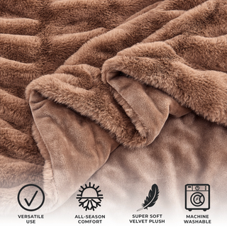 Caramel Ruched Throw