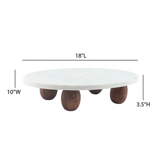 Wood & Marble Cake Stand