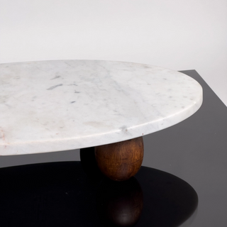 Wood & Marble Cake Stand