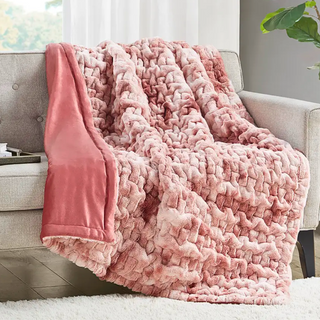 Pink Petals Ruched Throw