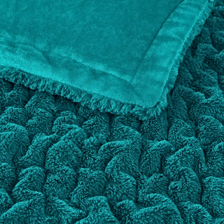 Teal Ruched Throw