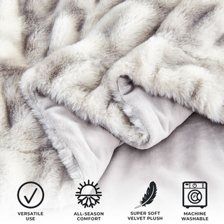White Gradient Ruched Throw