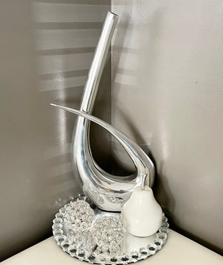Soft Curves Silver Vase