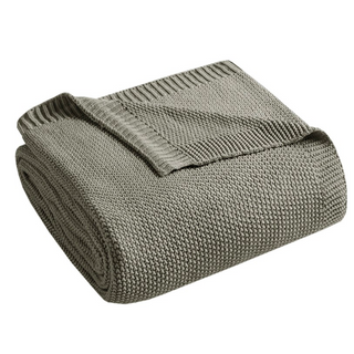 Ultra Soft Knit Throw - Charcoal